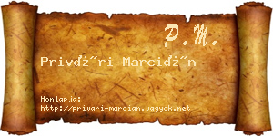 Privári Marcián névjegykártya